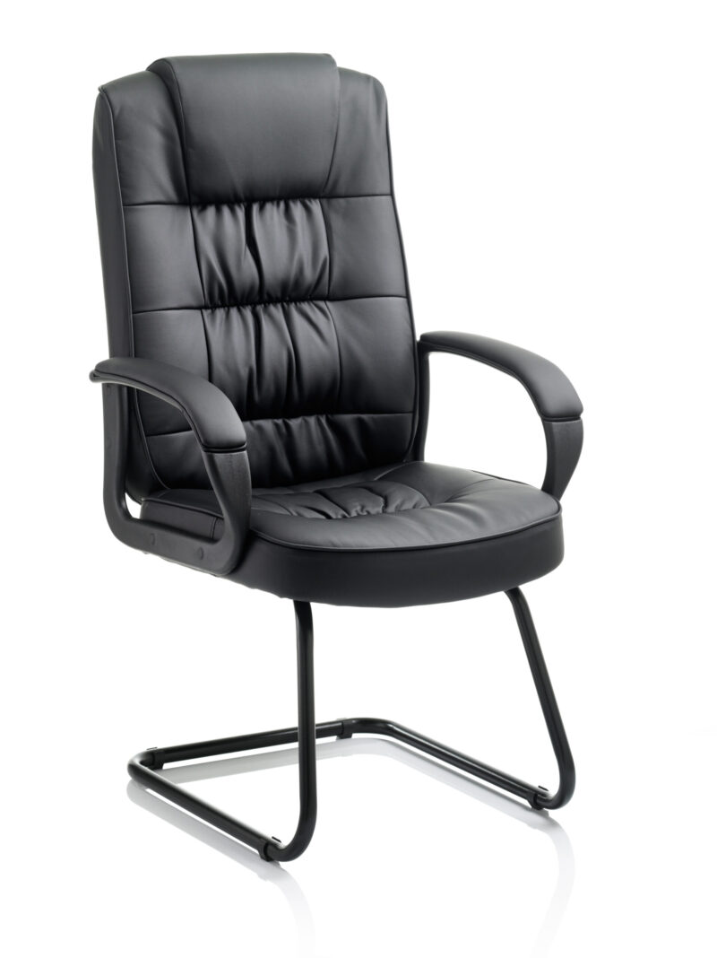 Flare Deluxe High Back Black Cantilever Visitor Chair with Arms - Image 9