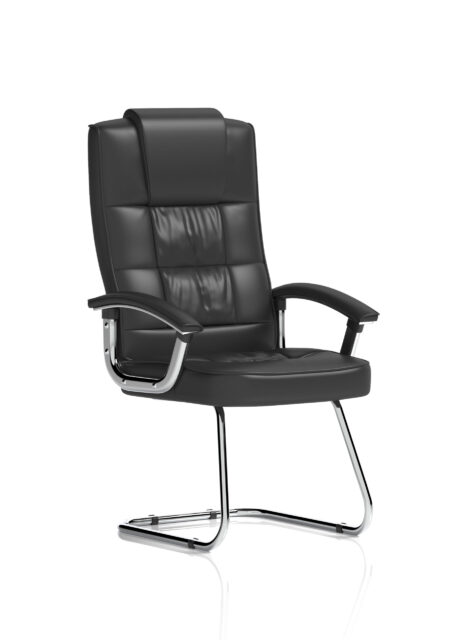 Flare Deluxe High Back Black Cantilever Visitor Chair with Arms