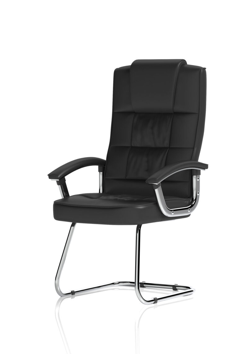 Flare Deluxe High Back Black Cantilever Visitor Chair with Arms - Image 3