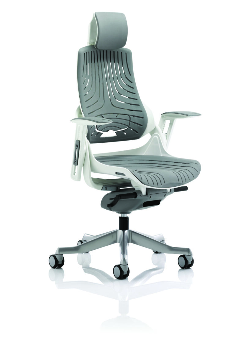 Grasp High Back White Shell Executive Office Chair with Arms - Image 38