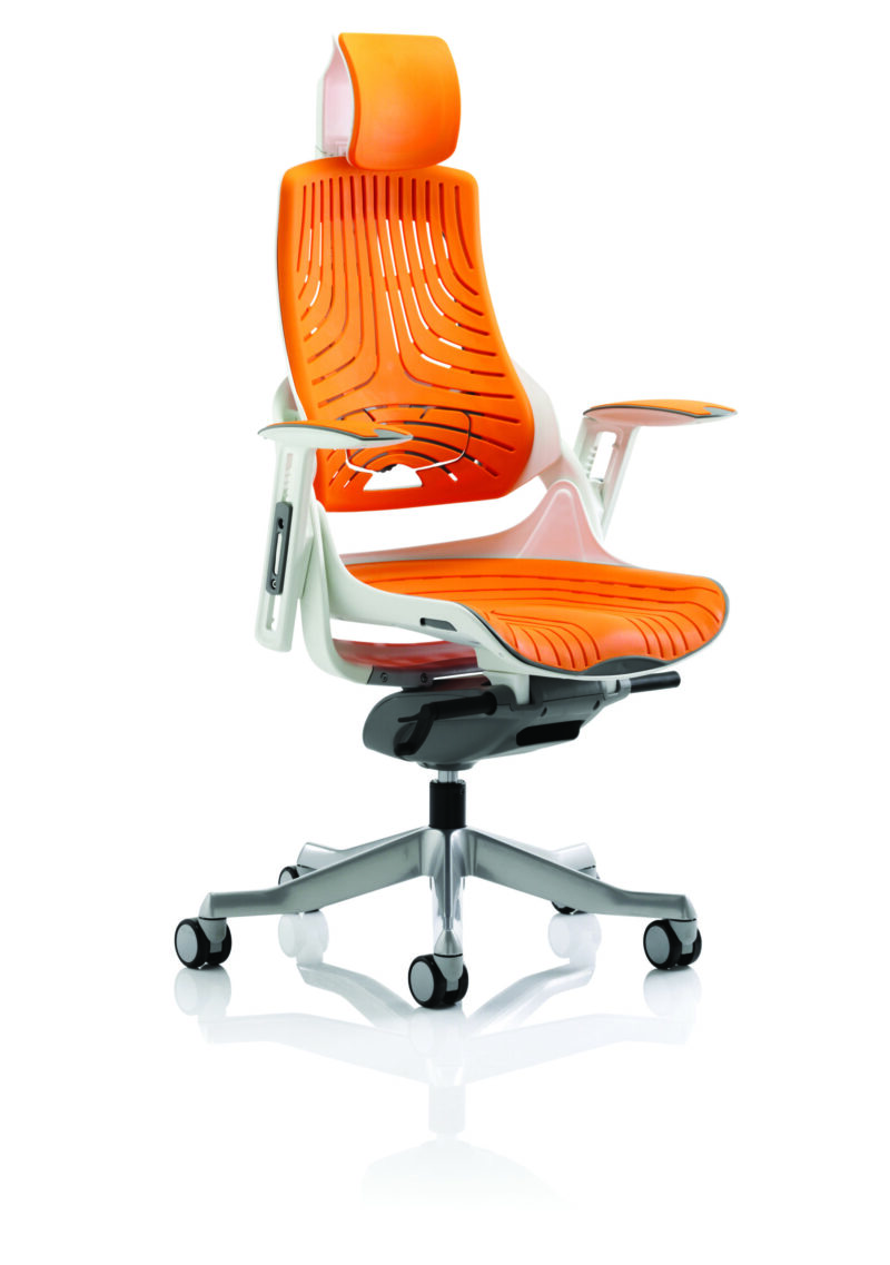 Grasp High Back White Shell Executive Office Chair with Arms - Image 44