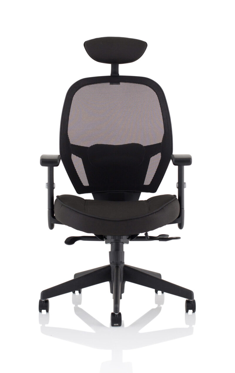 Stack High Mesh Back Black Task Operator Office Chair with Arms - Image 10