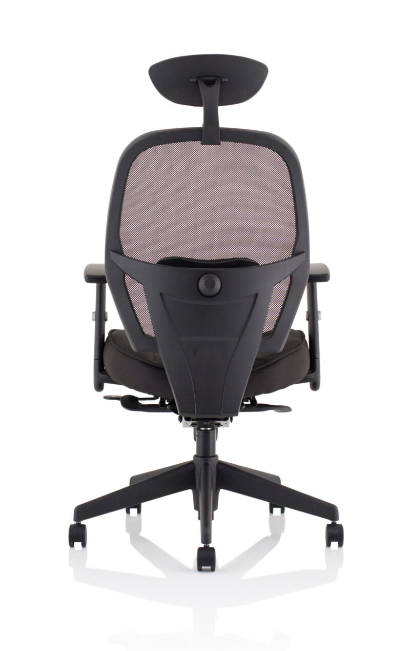Stack High Mesh Back Black Task Operator Office Chair with Arms - Image 14