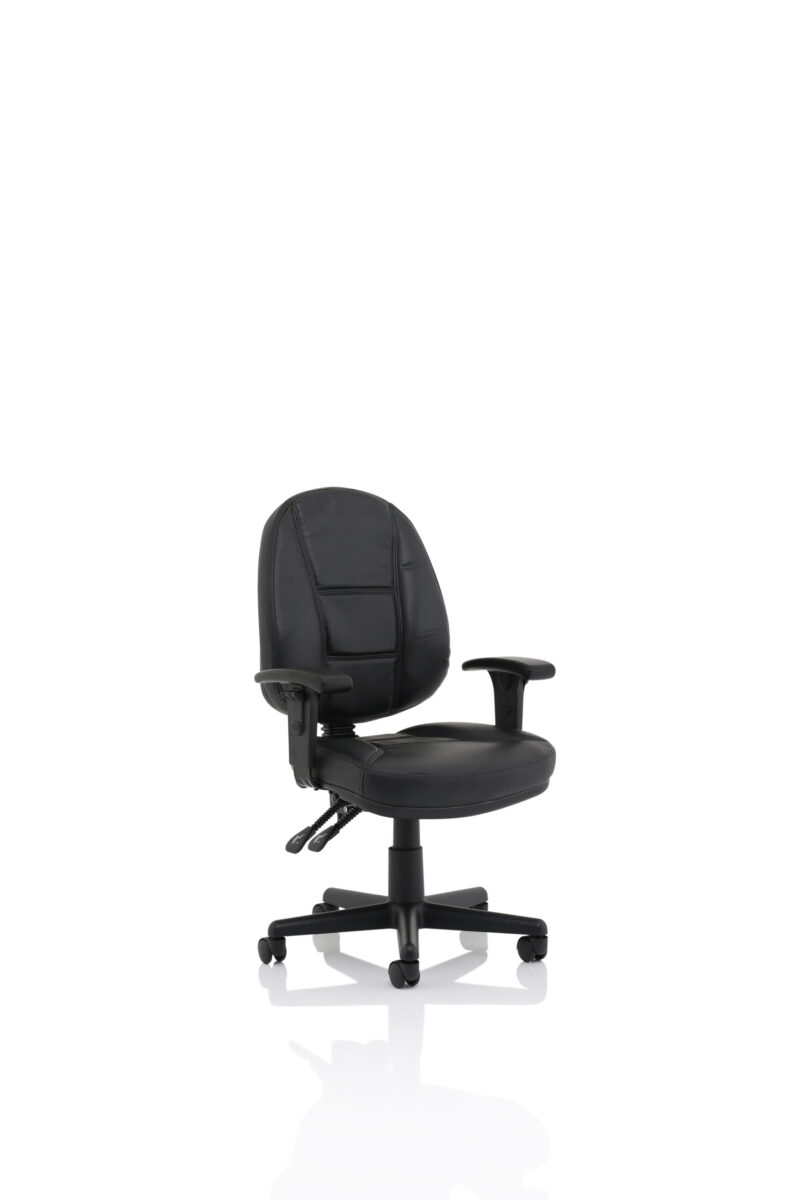 Camp Medium Back Black Leather Task Operator Office Chair - Image 9