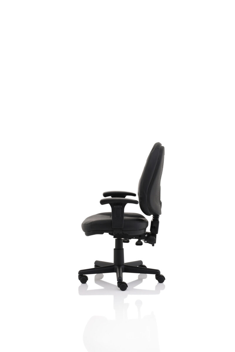 Camp Medium Back Black Leather Task Operator Office Chair - Image 12