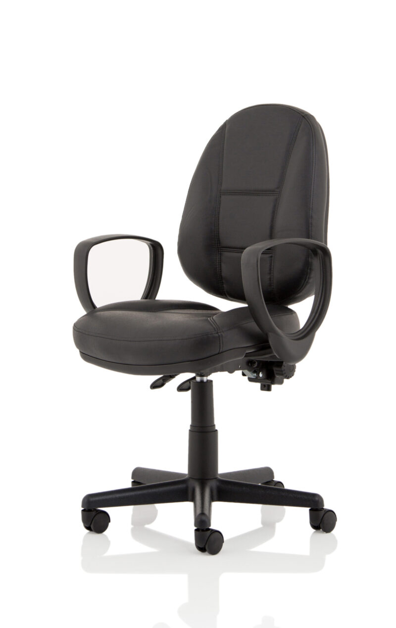 Camp Medium Back Black Leather Task Operator Office Chair - Image 19