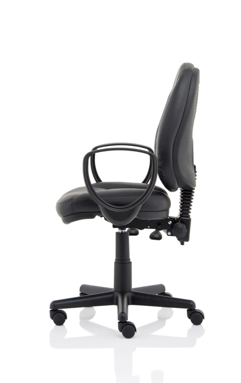 Camp Medium Back Black Leather Task Operator Office Chair - Image 20
