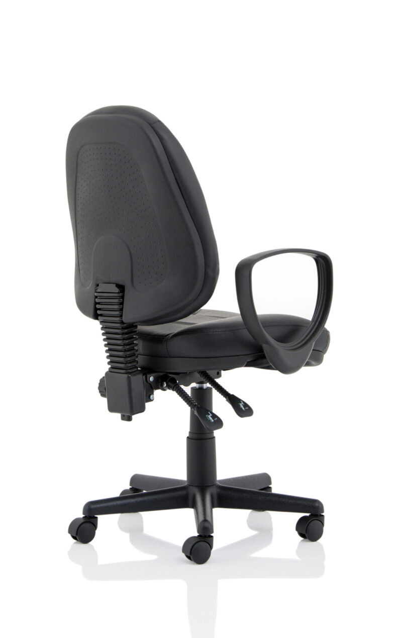 Camp Medium Back Black Leather Task Operator Office Chair - Image 23