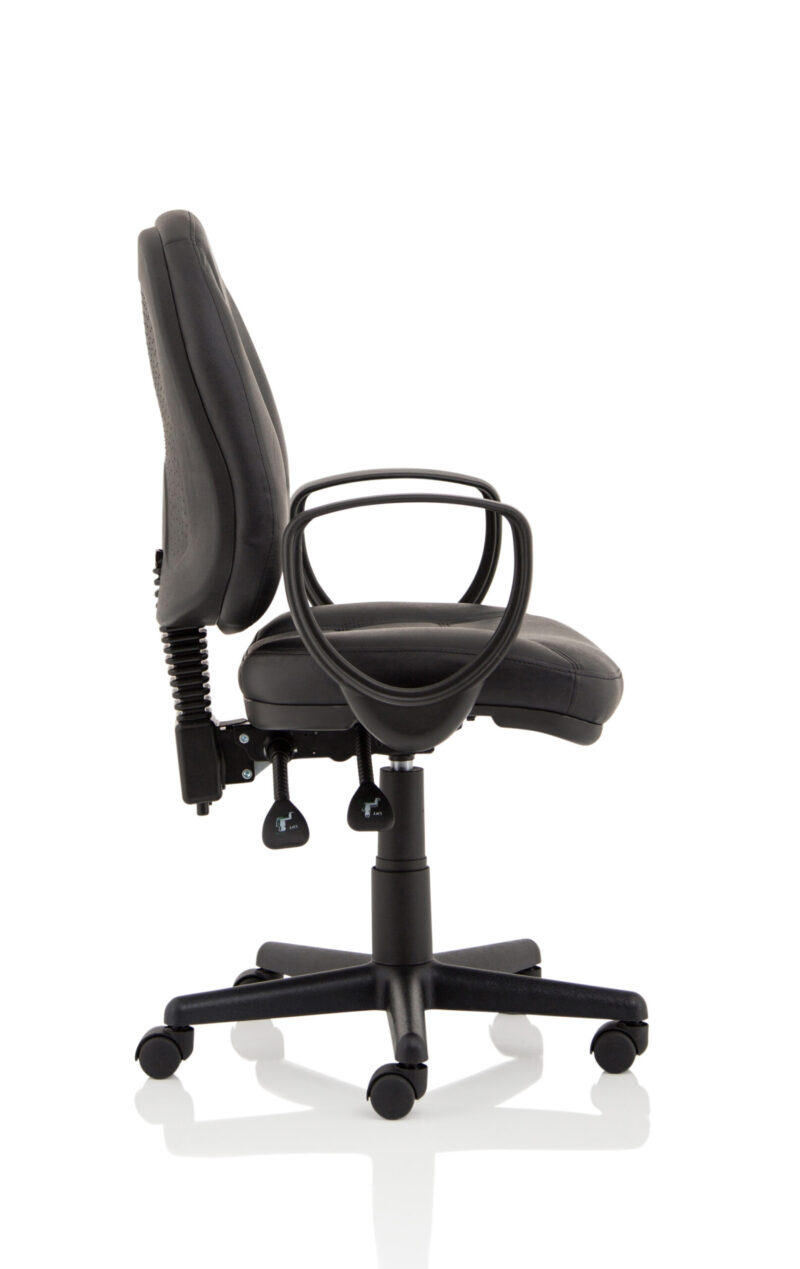 Camp Medium Back Black Leather Task Operator Office Chair - Image 24
