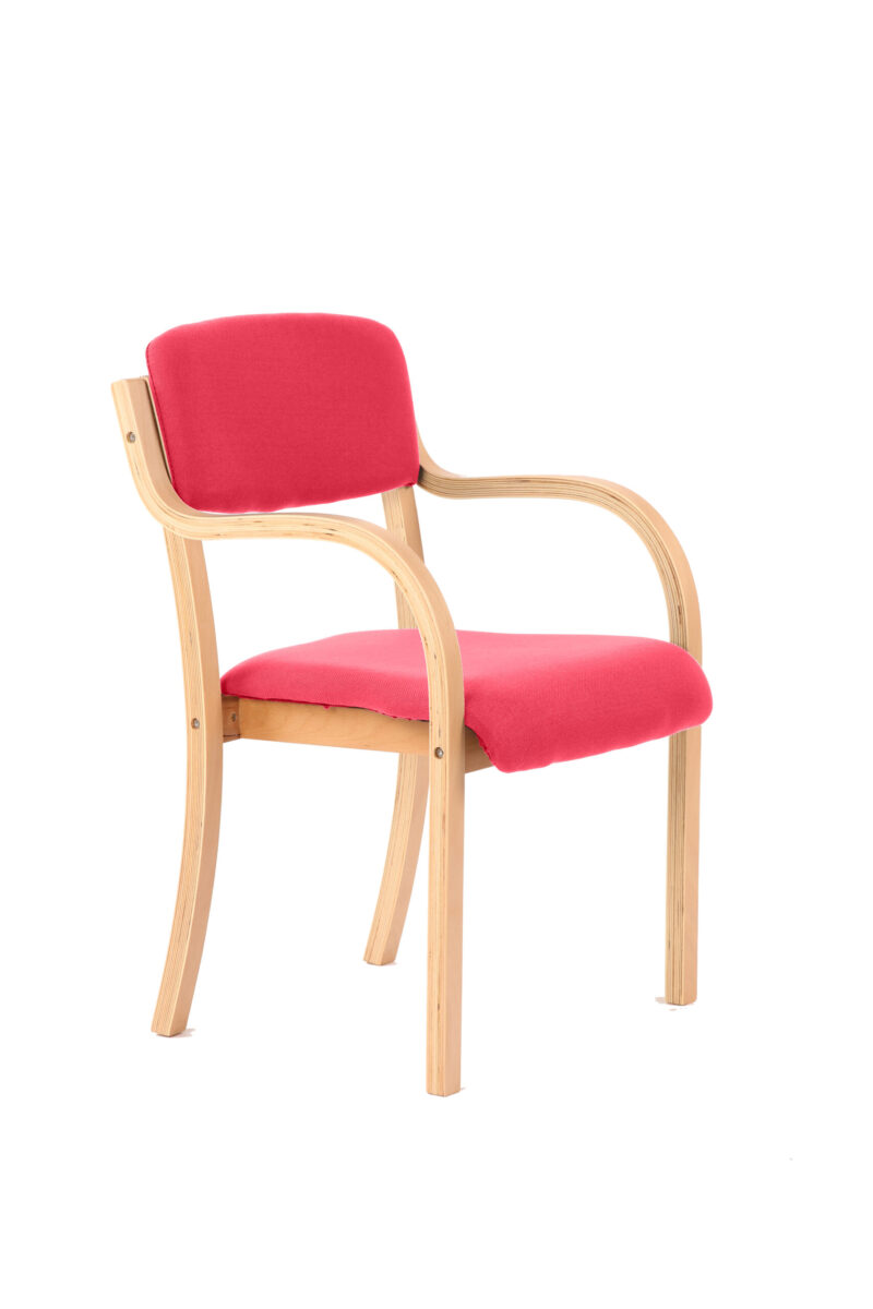 Spot Wooden Frame Visitor Chair with Arms - Image 3