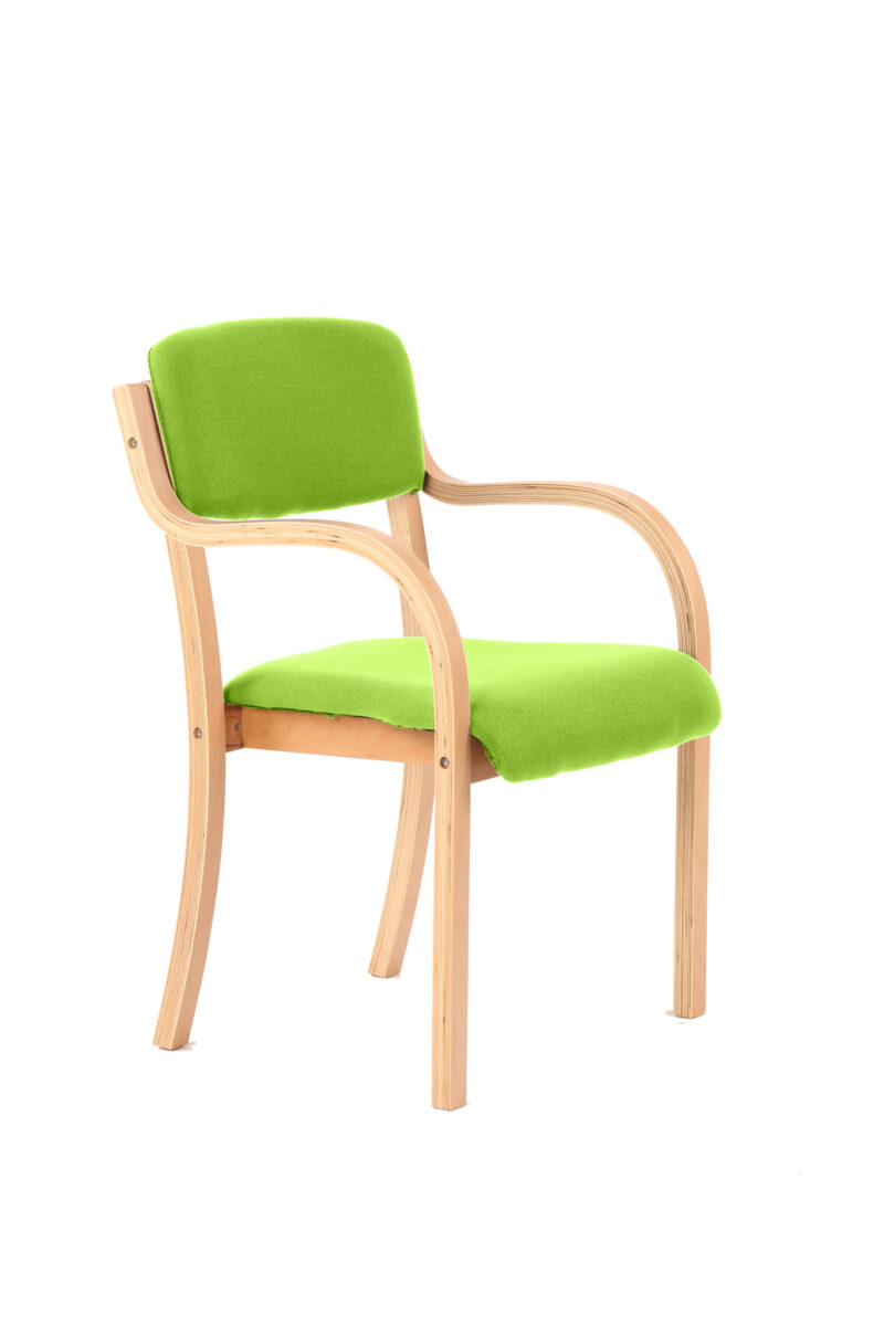 Spot Wooden Frame Visitor Chair with Arms - Image 4