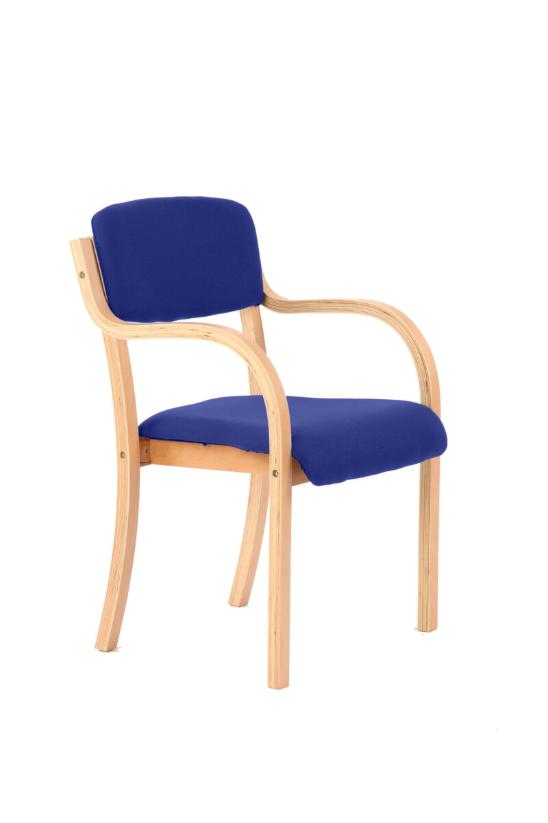 Spot Wooden Frame Visitor Chair with Arms - Image 5