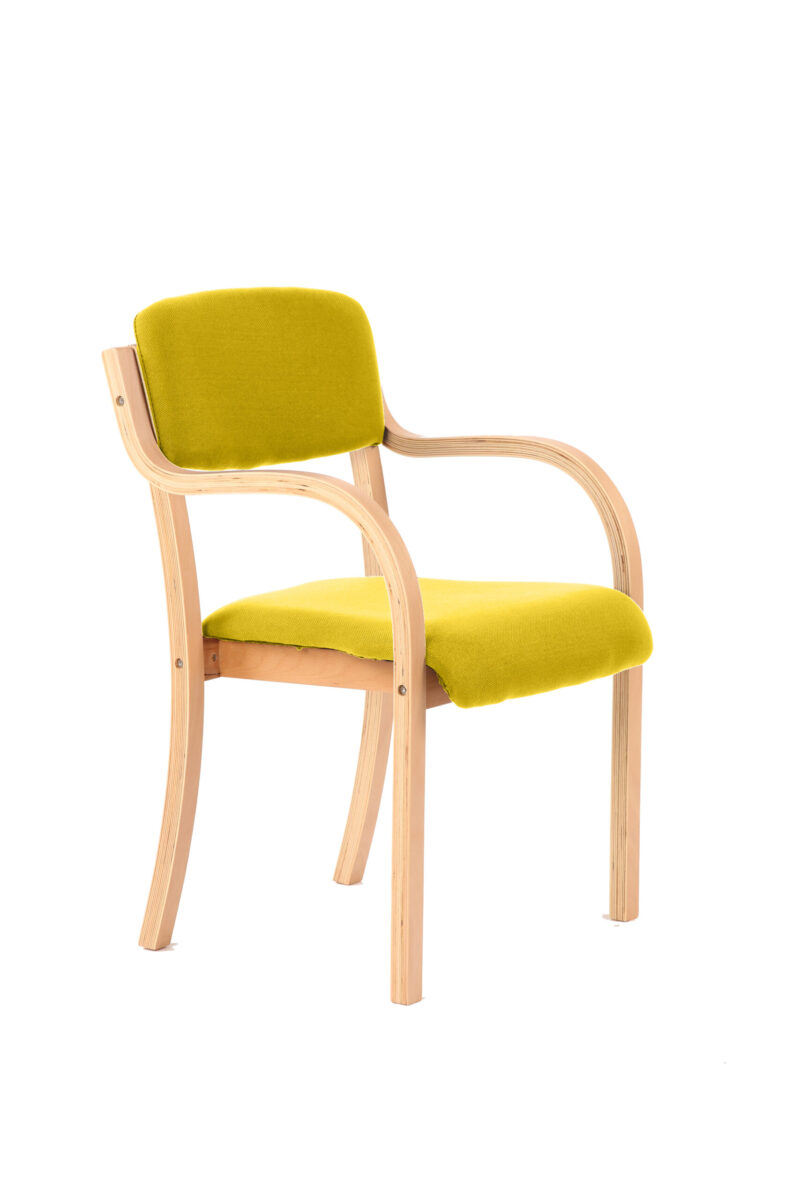Spot Wooden Frame Visitor Chair with Arms - Image 7