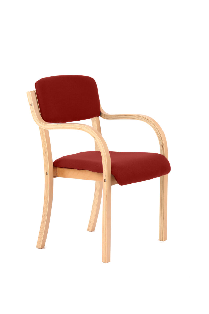 Spot Wooden Frame Visitor Chair with Arms - Image 8