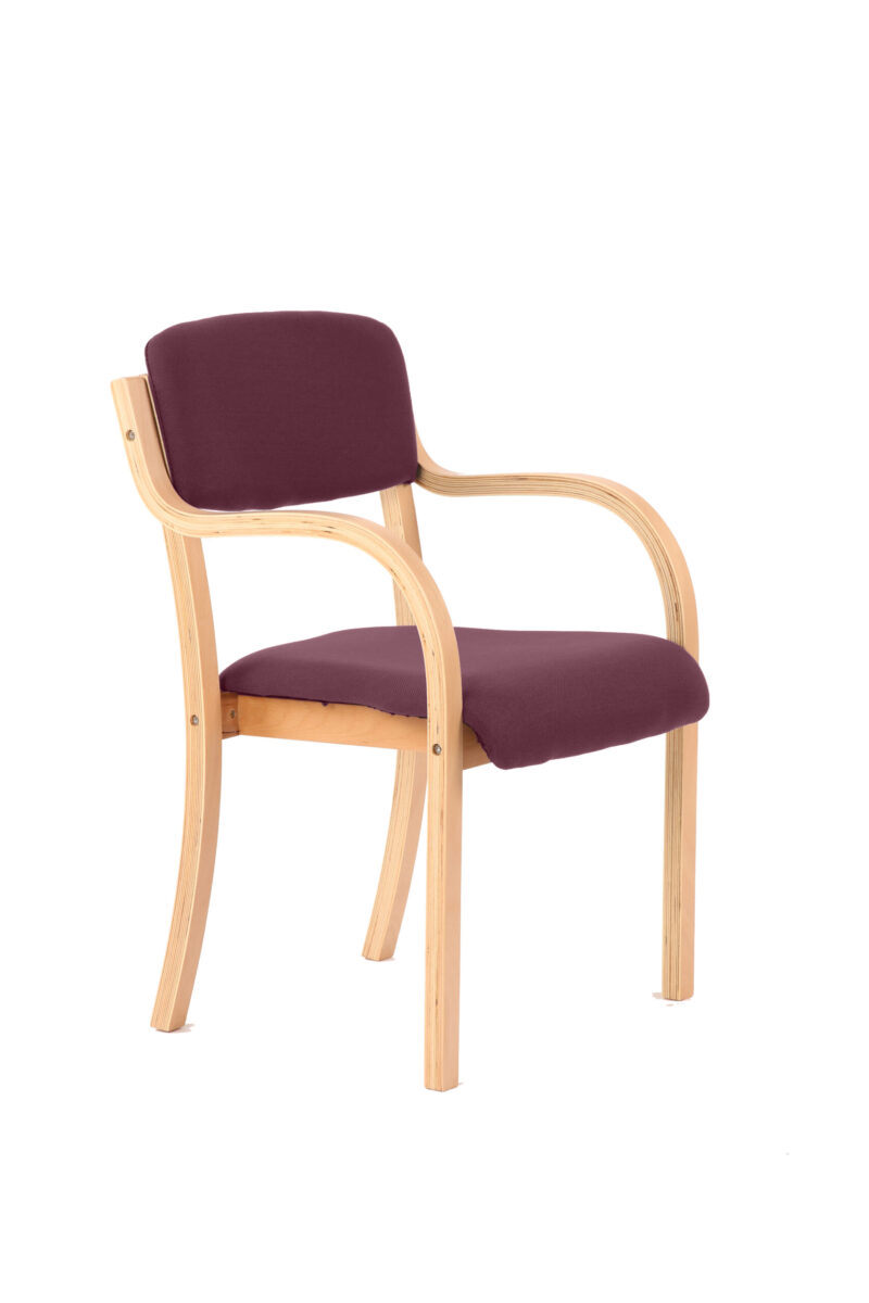 Spot Wooden Frame Visitor Chair with Arms - Image 10