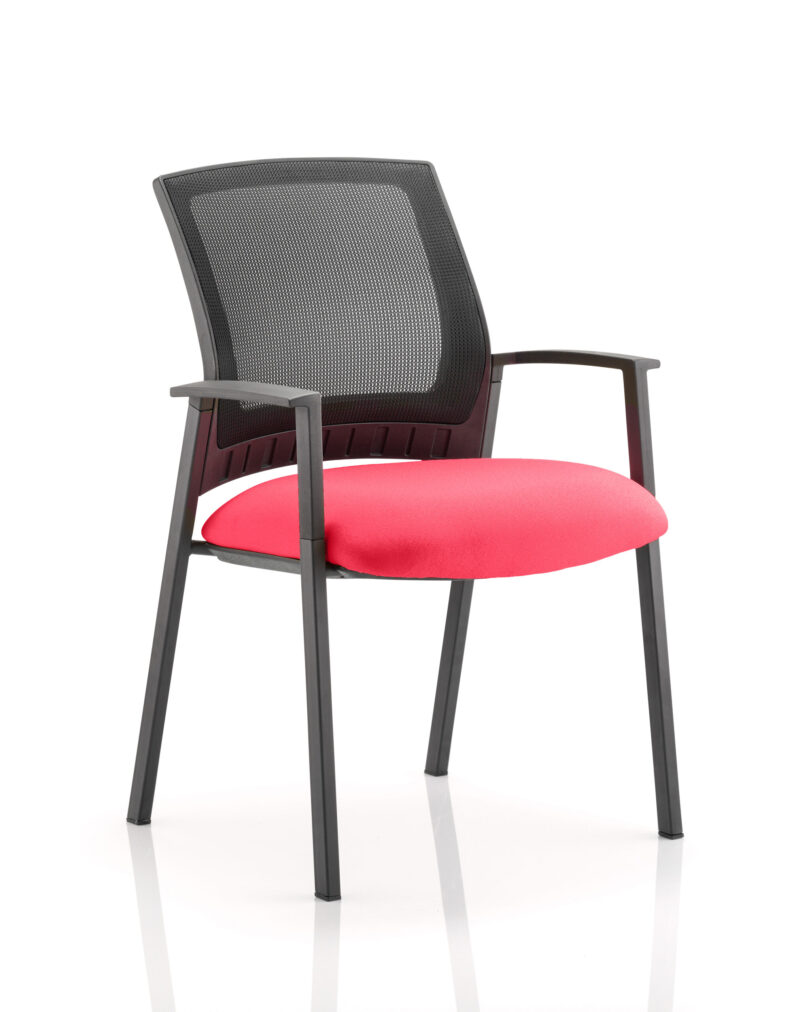 Path Medium Mesh Back Stacking Visitor Chair with Arms - Image 5