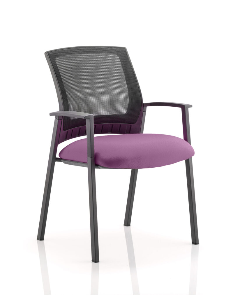 Path Medium Mesh Back Stacking Visitor Chair with Arms - Image 12