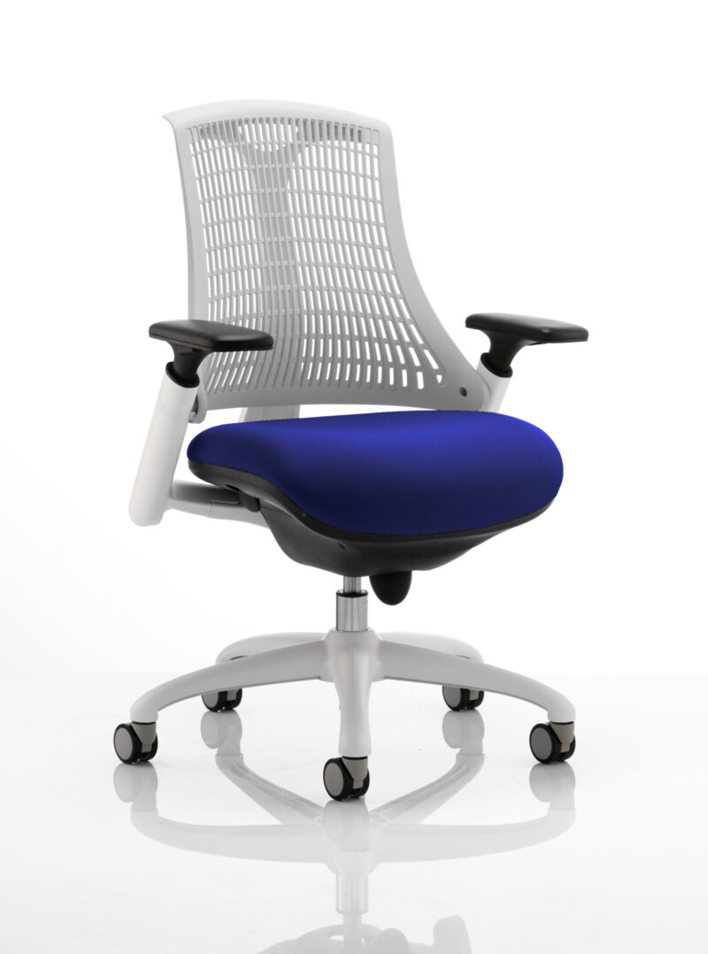 Swift Medium Back White Frame Task Operator Office Chair with Arms - Image 31