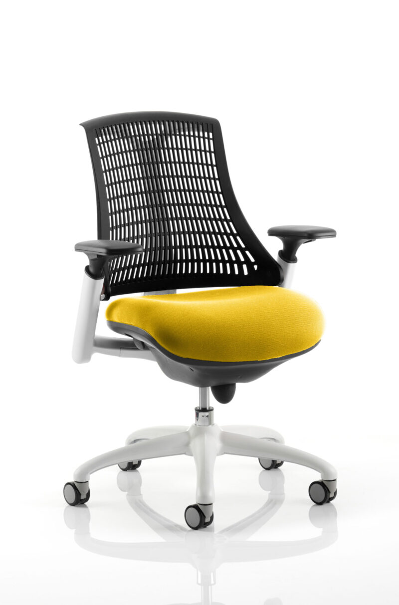 Swift Medium Back White Frame Task Operator Office Chair with Arms - Image 41