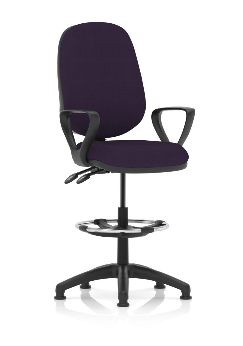 Slide Plus II Task Operator Office Chair with Hi Rise Draughtsman Kit - Image 35