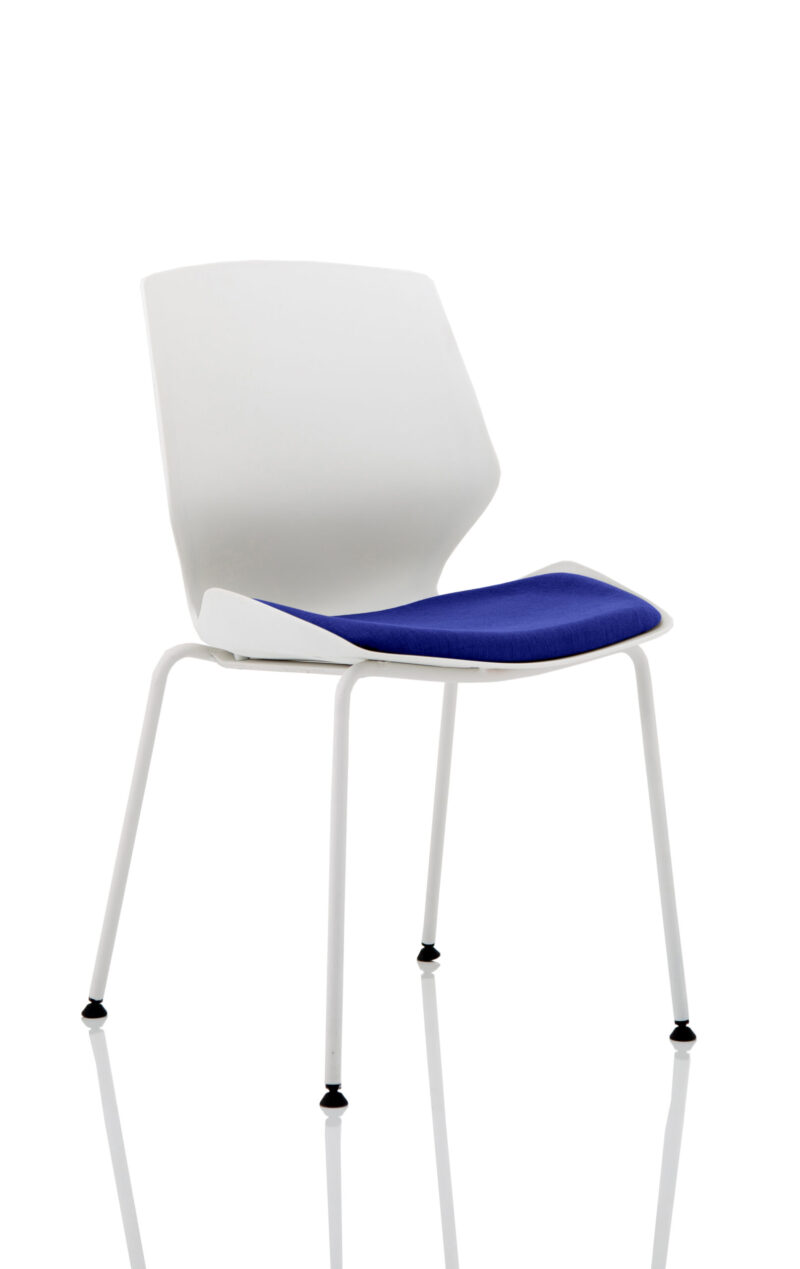 Logic White Frame Fabric Seat Visitor Chair - Image 9
