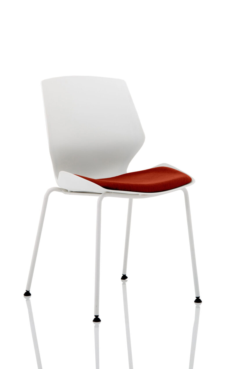 Logic White Frame Fabric Seat Visitor Chair - Image 11