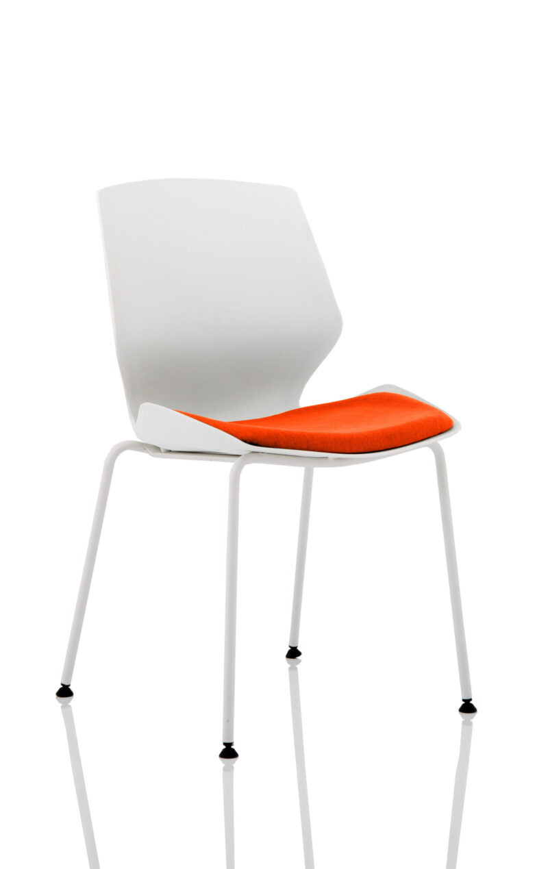 Logic White Frame Fabric Seat Visitor Chair - Image 12