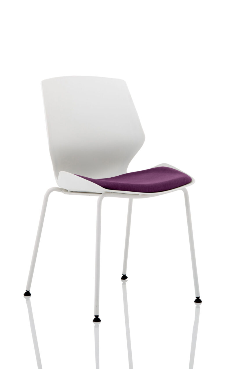 Logic White Frame Fabric Seat Visitor Chair - Image 14
