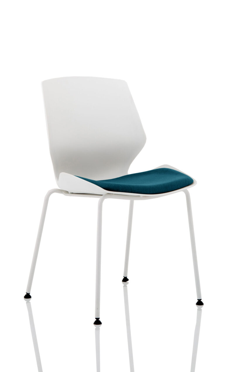 Logic White Frame Fabric Seat Visitor Chair - Image 15