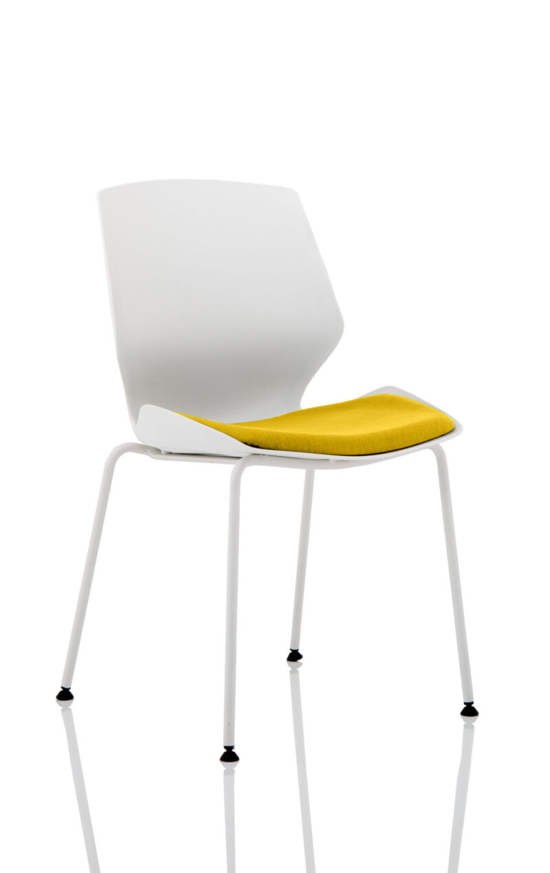 Logic White Frame Fabric Seat Visitor Chair - Image 16