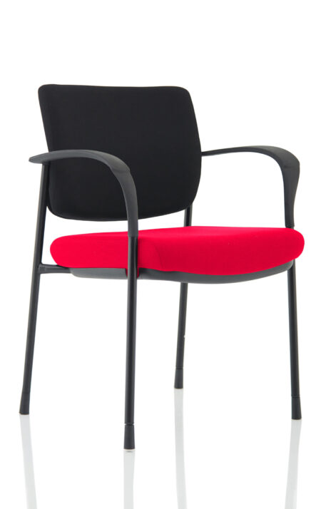 Scout Deluxe Medium Back Stacking Visitor Office Chair with Arms