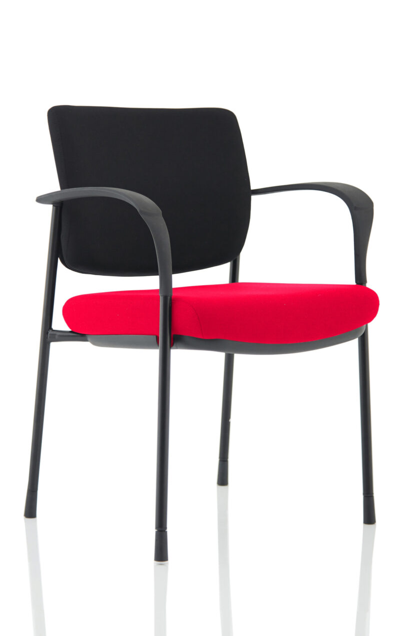 Scout Deluxe Medium Back Stacking Visitor Office Chair with Arms