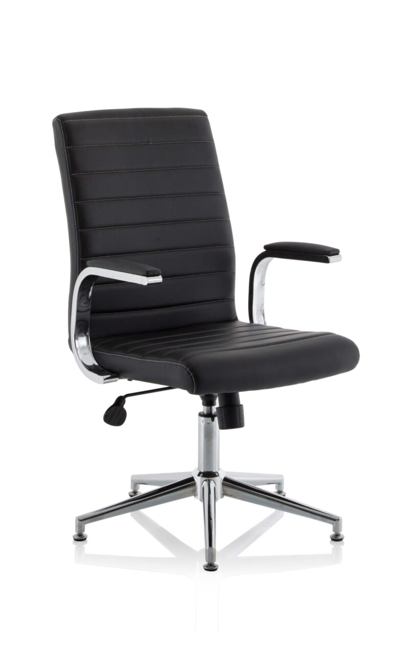 Fold Medium Back Leather Executive Office Chair with Arms - Image 8