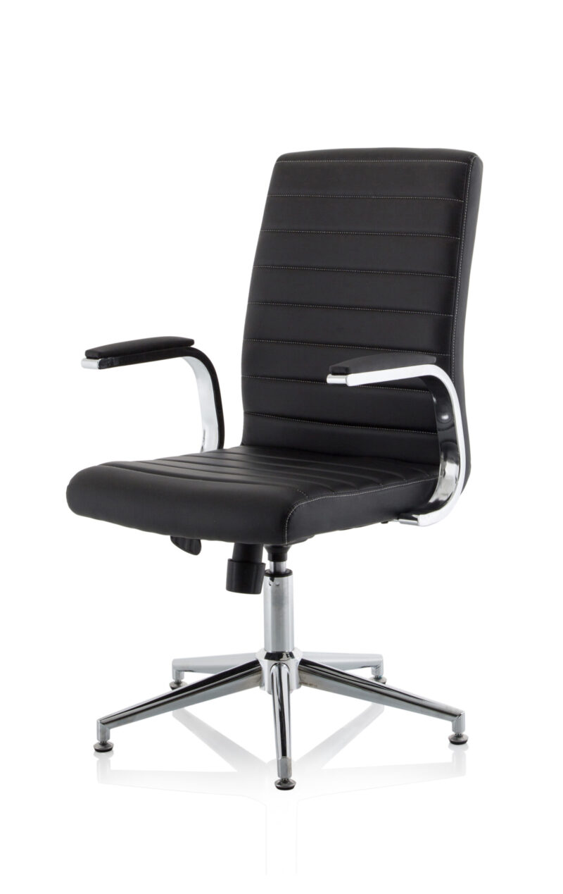Fold Medium Back Leather Executive Office Chair with Arms - Image 36