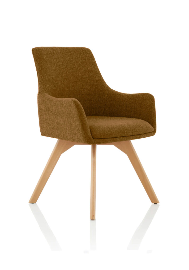 Spark Grey Fabric Wooden Leg Visitor Chair - Image 7