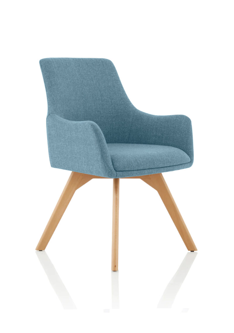 Spark Grey Fabric Wooden Leg Visitor Chair - Image 8