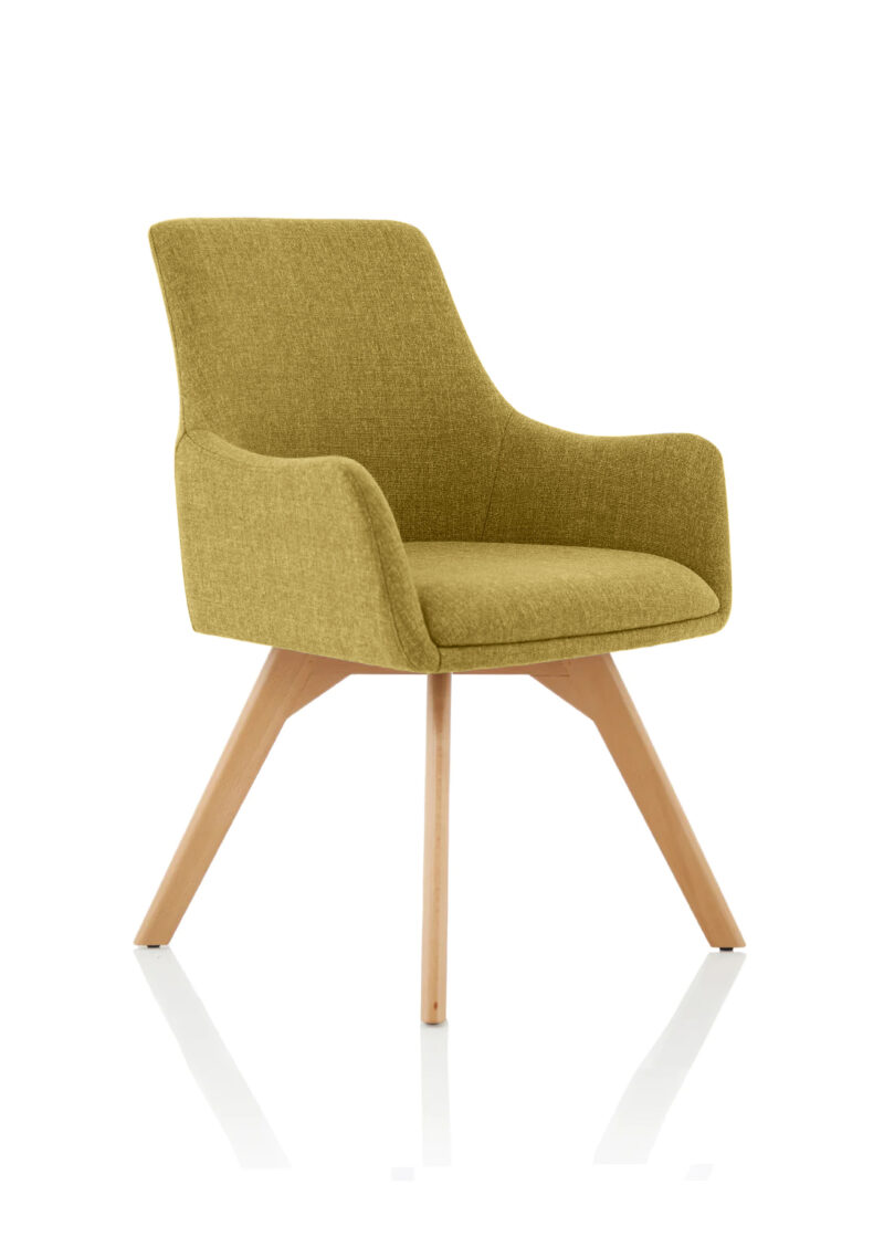 Spark Grey Fabric Wooden Leg Visitor Chair - Image 9