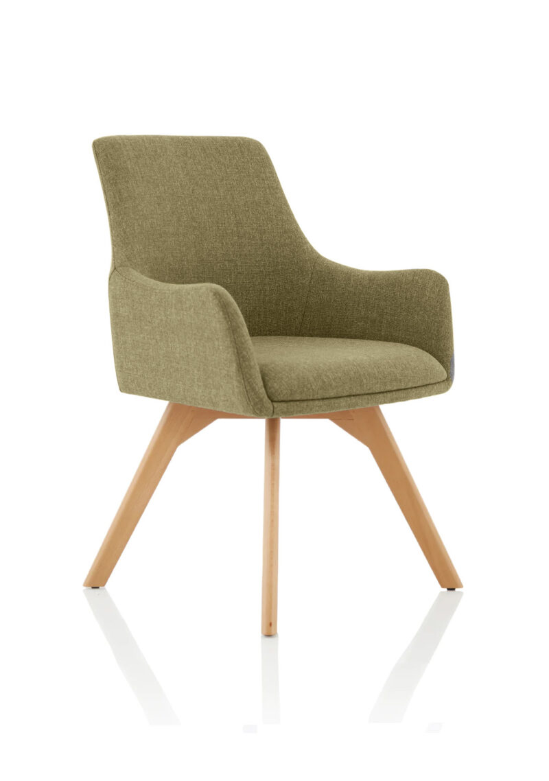 Spark Grey Fabric Wooden Leg Visitor Chair - Image 10