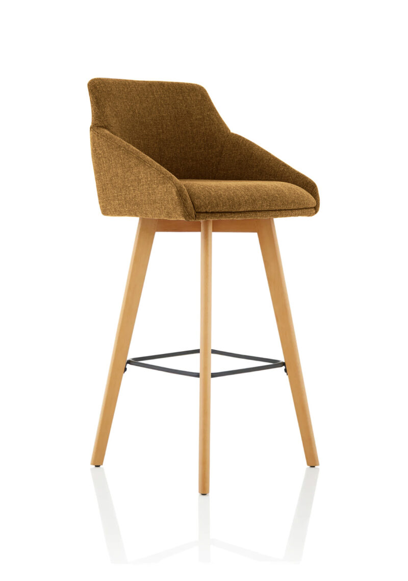 Spark Grey Fabric Wooden Leg High Stool Chair - Image 7