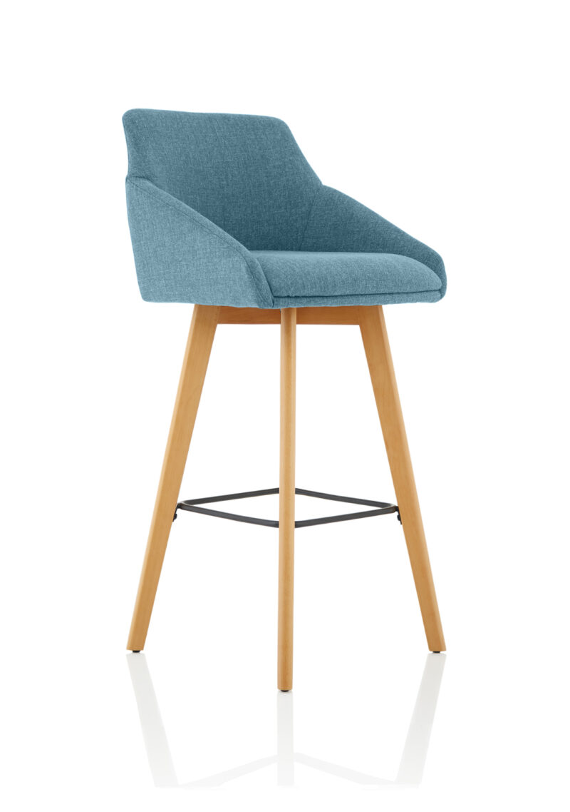 Spark Grey Fabric Wooden Leg High Stool Chair - Image 8
