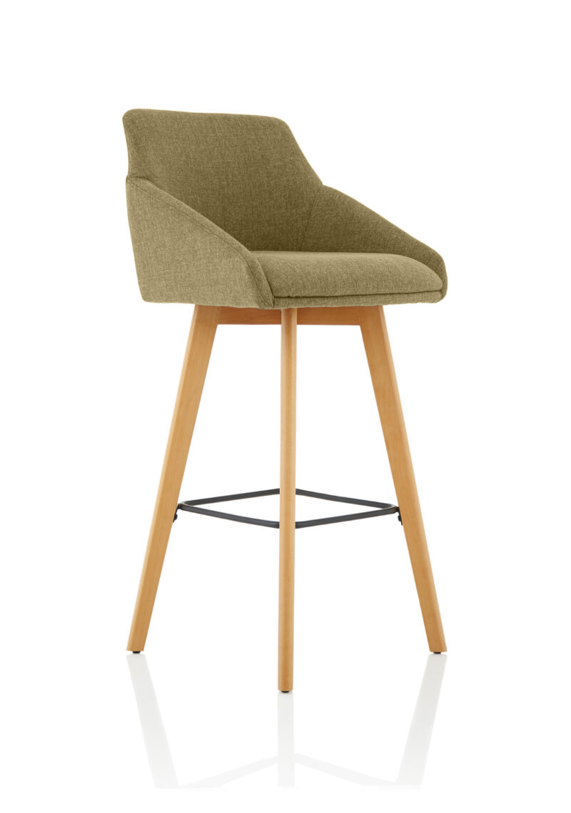 Spark Grey Fabric Wooden Leg High Stool Chair - Image 10