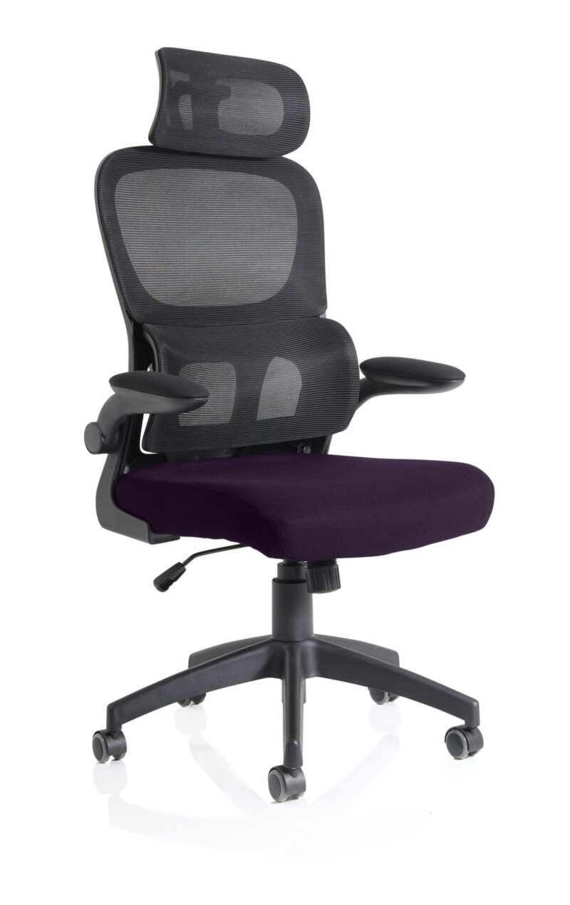 Tone Task Operator Mesh Back Fabric Seat With Headrest - Image 65