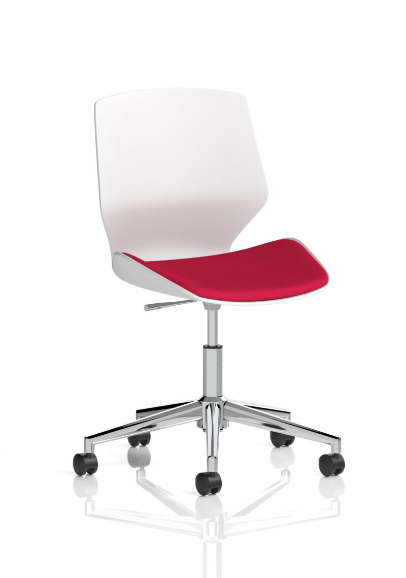 Logic 5 Star Base White Frame Fabric Visitor Chair - Image 9