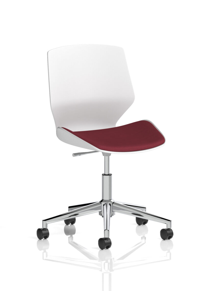 Logic 5 Star Base White Frame Fabric Visitor Chair - Image 10