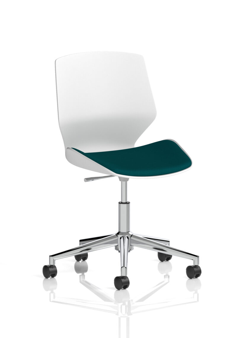 Logic 5 Star Base White Frame Fabric Visitor Chair - Image 11