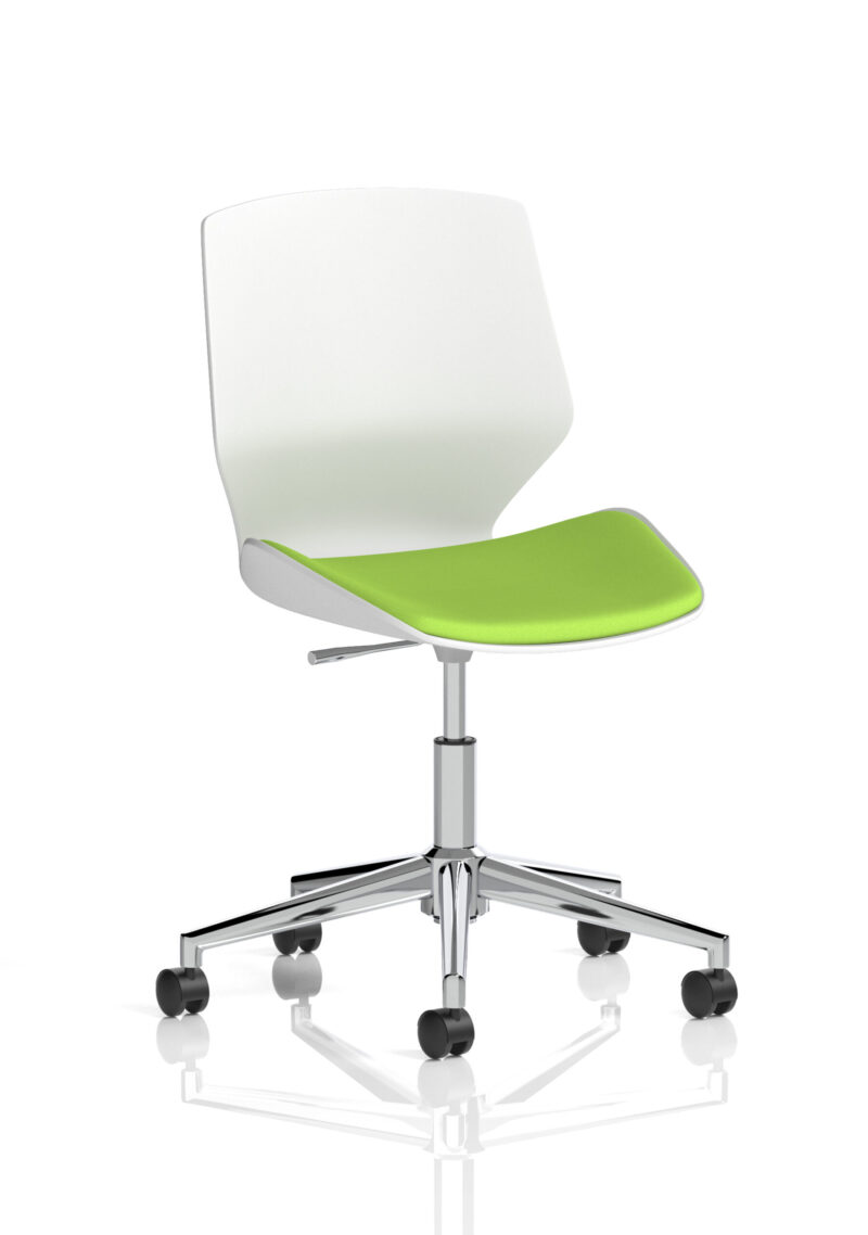 Logic 5 Star Base White Frame Fabric Visitor Chair - Image 12