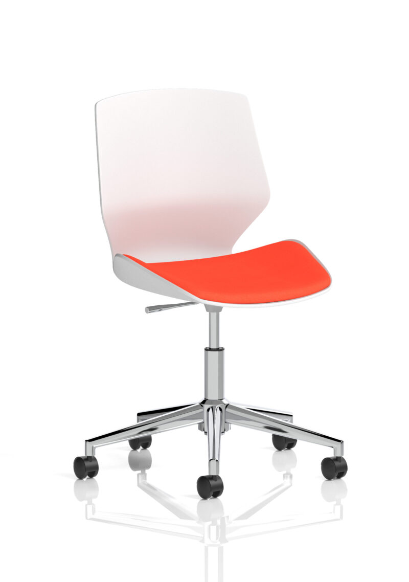 Logic 5 Star Base White Frame Fabric Visitor Chair - Image 15