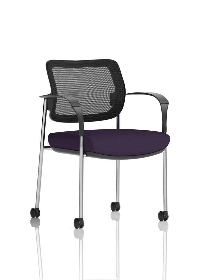 Scout Deluxe Medium Back Visitor Office Chair with Arms with Castors - Image 48