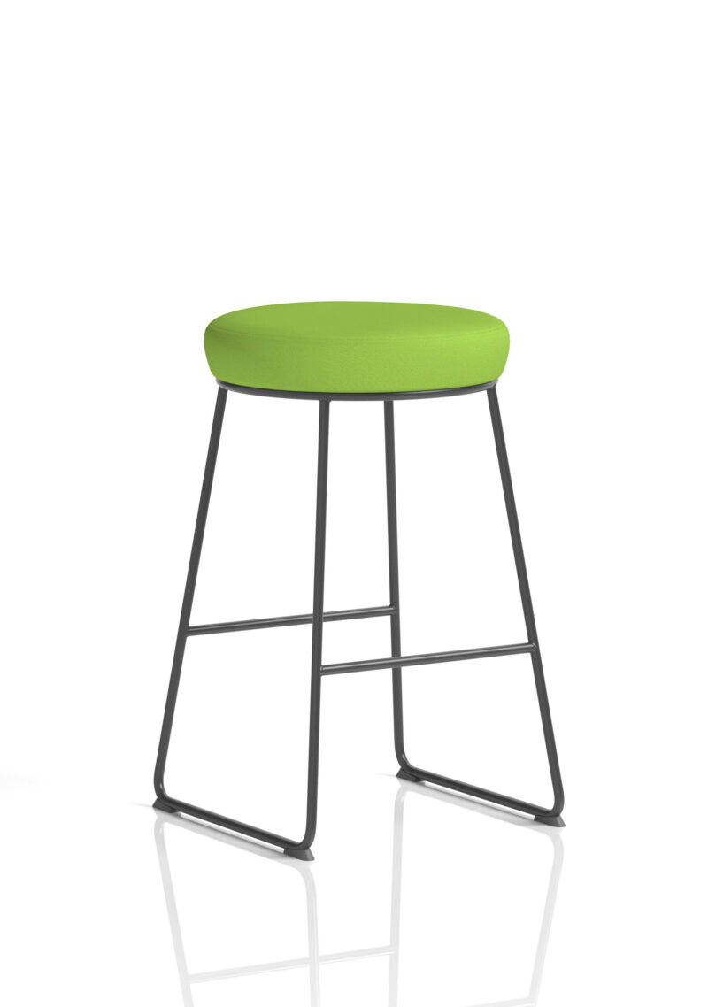 Burrow Black Frame Fabric Seat Stool Chair - Image 7