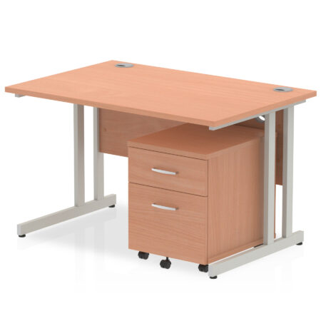 Pace 1200mm Cantilever Straight Desk With Mobile Pedestal